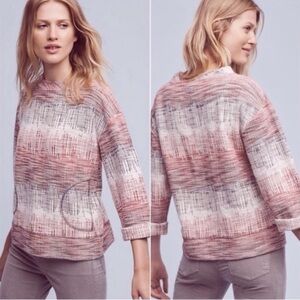 Anthropologie {Postmark} Black Red White Etched Sunset Top Size XL